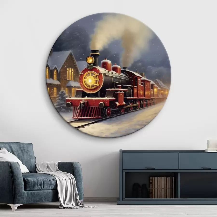 Wandbilder Weihnachtszug im Wintermärchen r42168