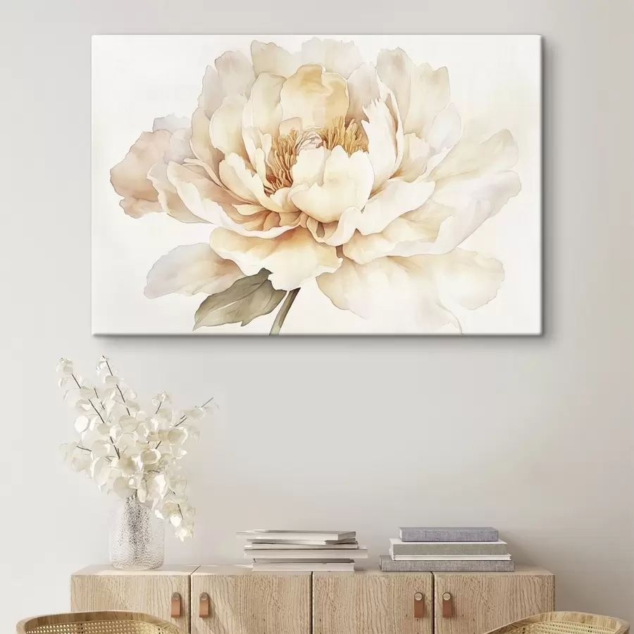 Wandbilder Schöne Pfingstrose Blume, weichen cremigen Farben, Aquarell-Stil s42201