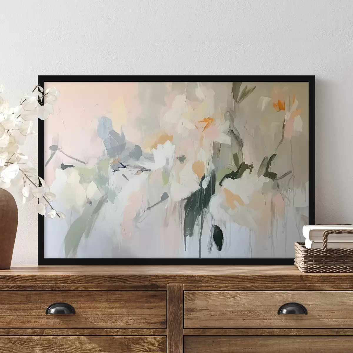 Poster Abstrakte Zeichnung, Acryl-Stil, weiche natürliche Farben f42204