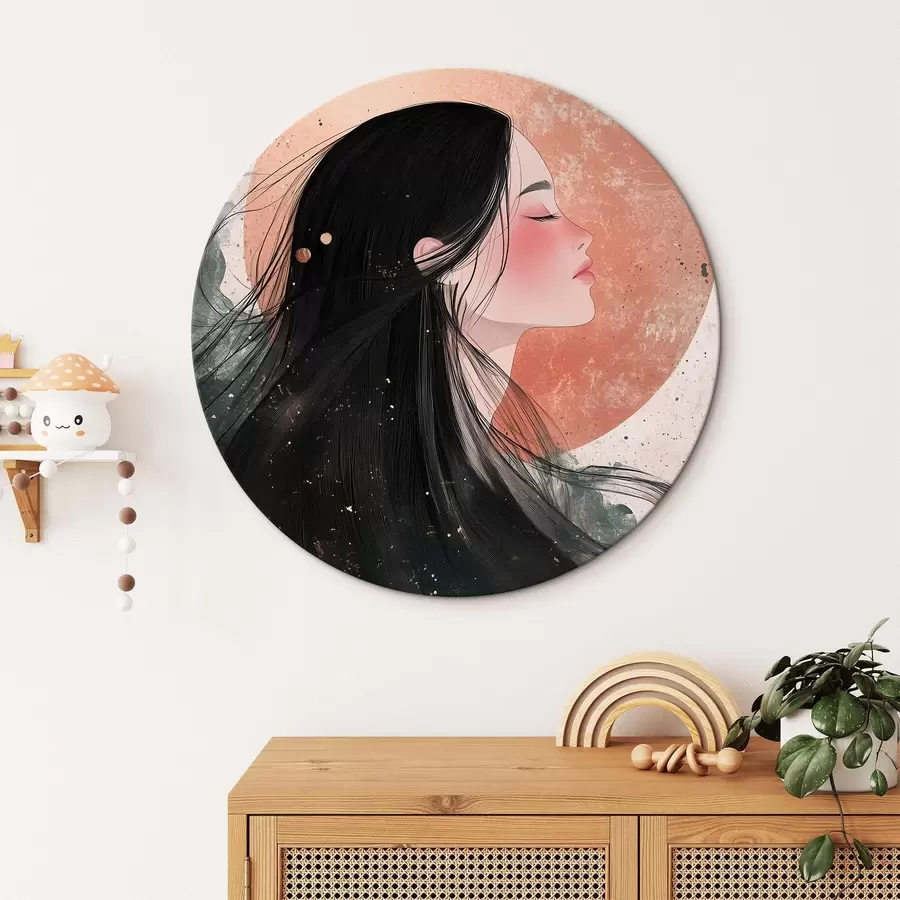 Wandbilder Schönes Mädchen, orientalischen Stil, Sonne, rosa Farben r42195