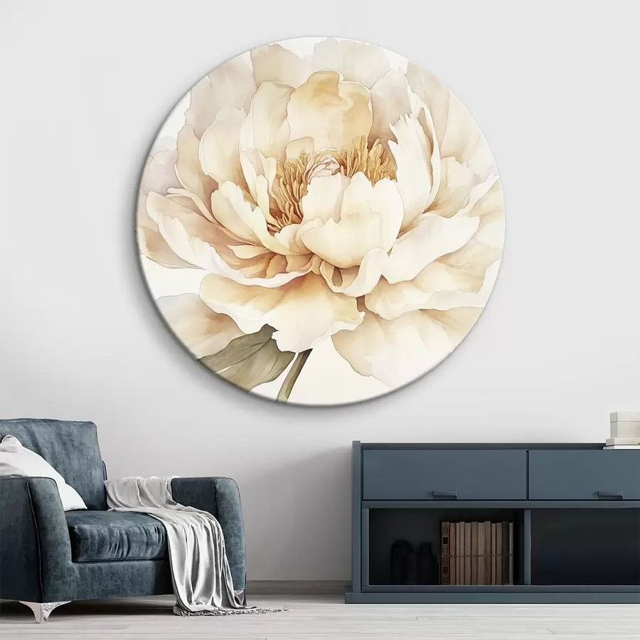 Wandbilder Schöne Pfingstrose Blume, weichen cremigen Farben, Aquarell-Stil r42201