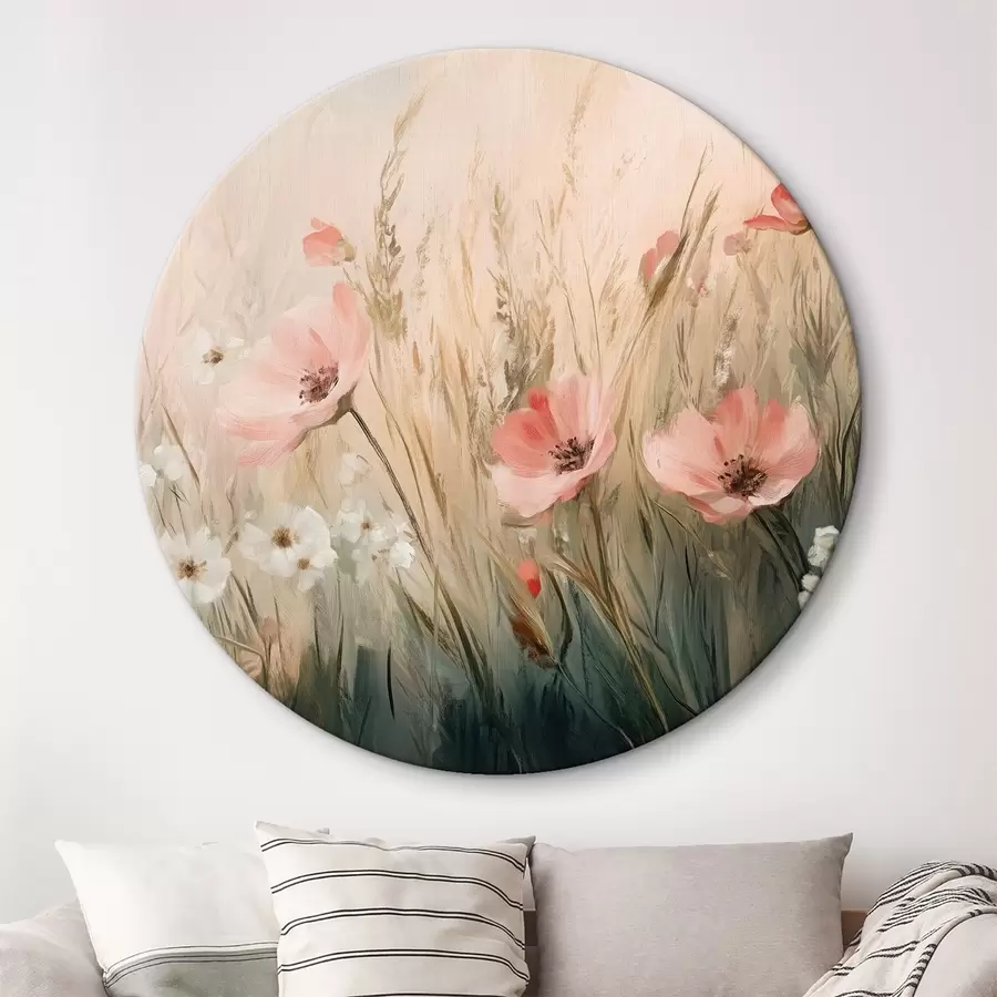 Wandbilder Blumen auf der Wiese, rustikal, Acryl-Stil r42209