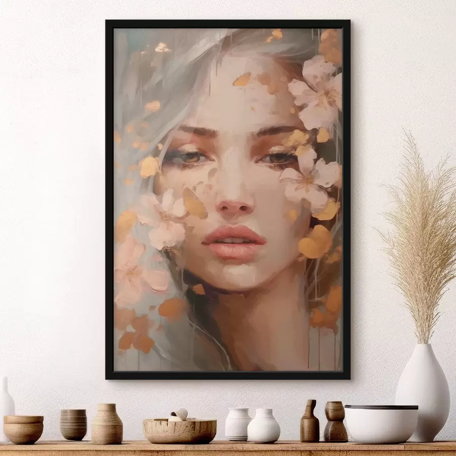 Fototapete Mädchen und rosa Blumen f42301