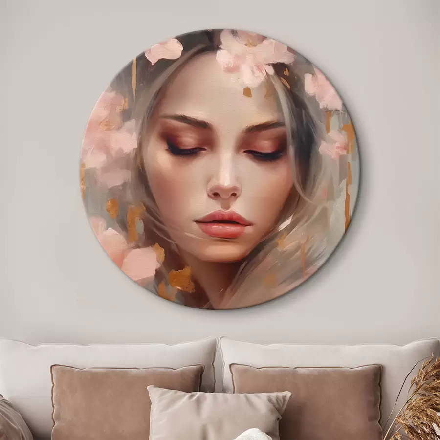 Wandbilder Schönes Mädchen und Blumen r42299