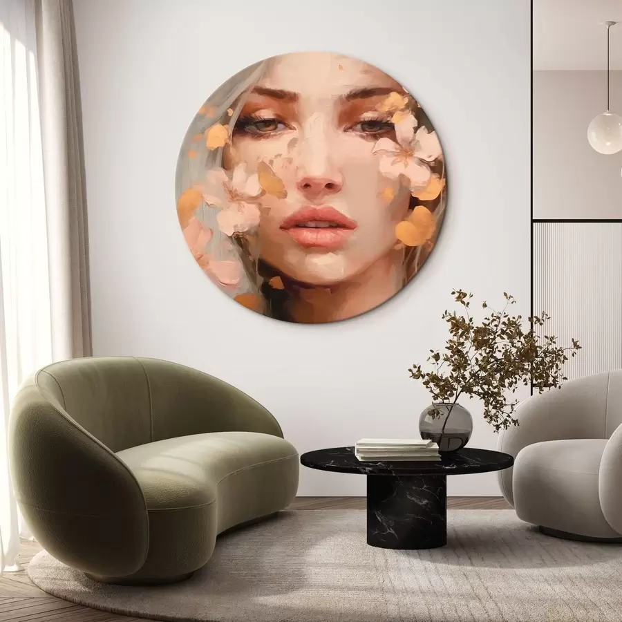 Wandbilder Mädchen und rosa Blumen r42301