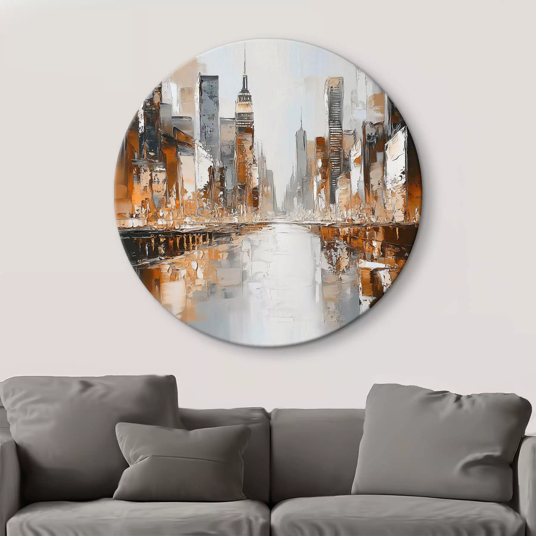 Wandbilder Abstrakte Stadt mit nachgeahmten Pinselstrichen r42133