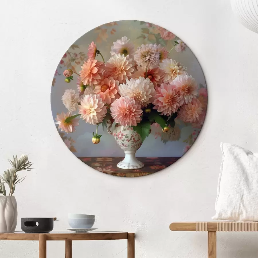 Wandbilder Ein zarter Strauß Chrysanthemen in einer Vase r41002