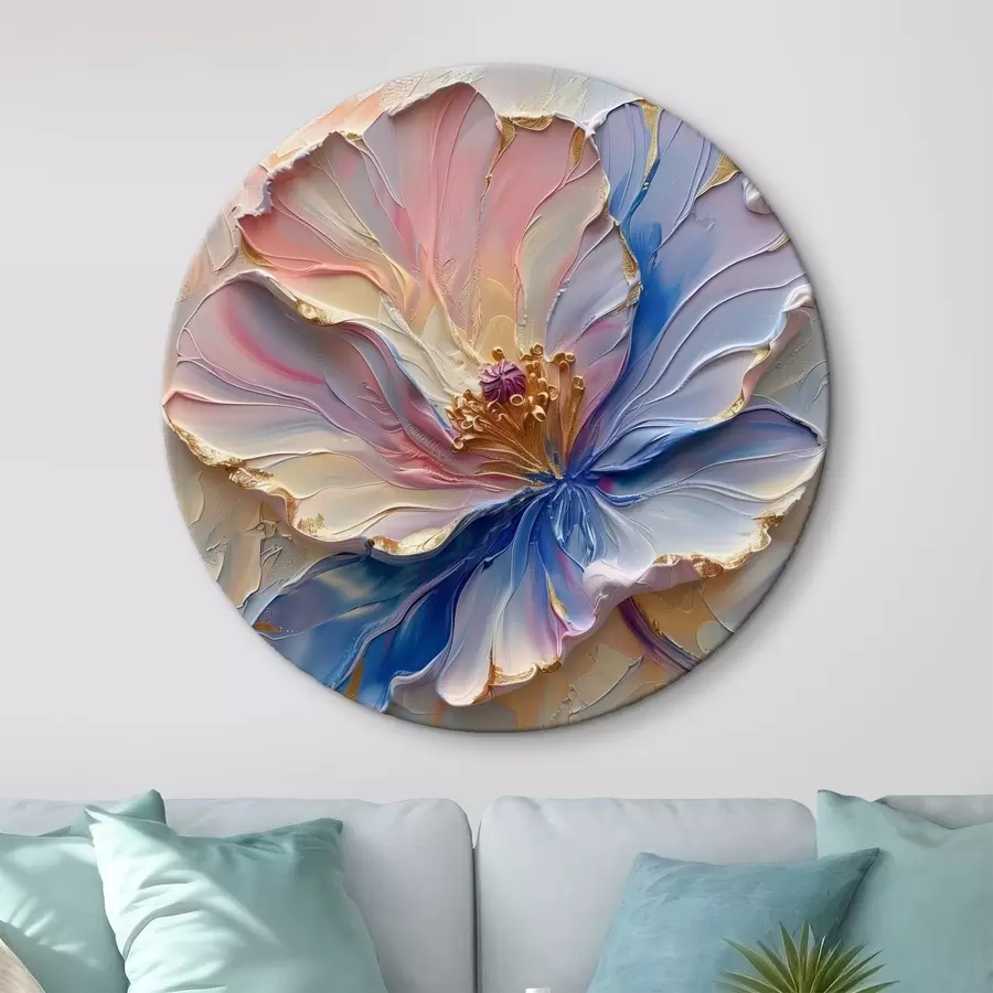 Wandbilder Eine große Blüte in zarten Rosa- und Blautönen r41006