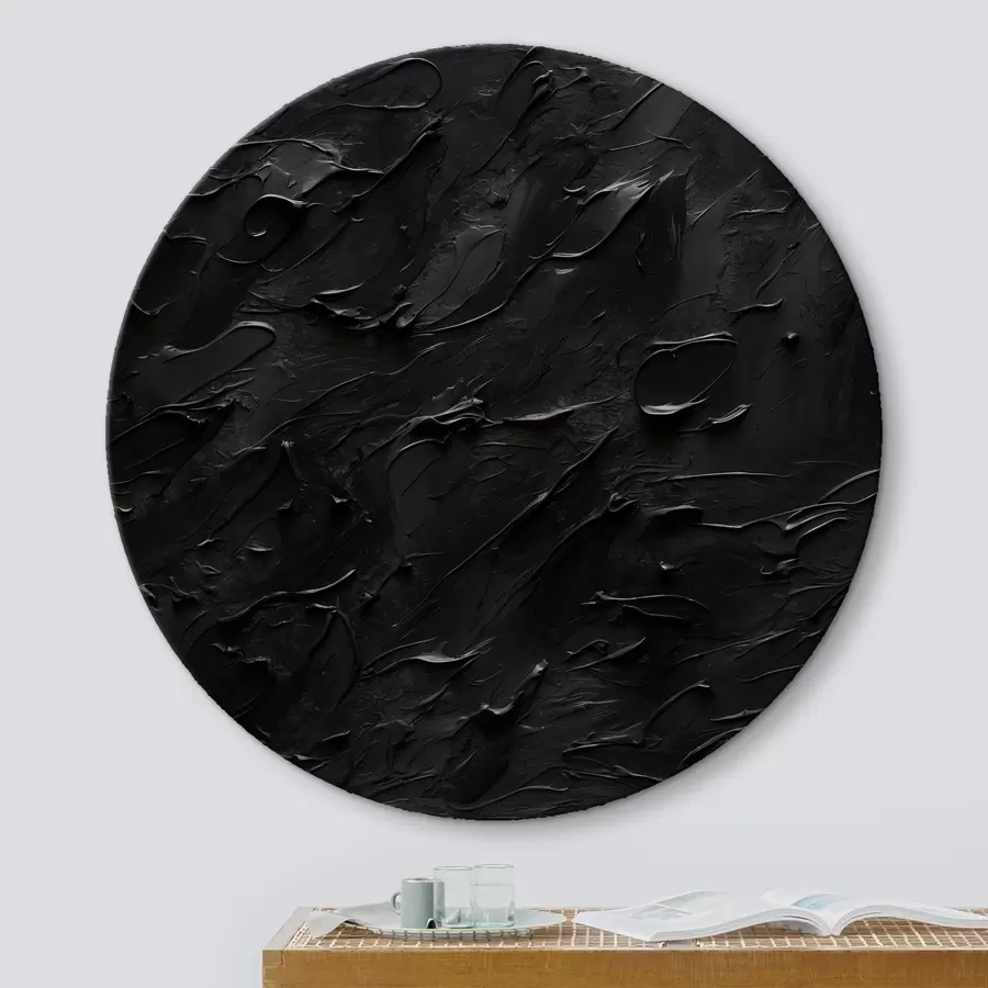 Wandbilder Abstraktion mit schwarzen Ölfarben r41024