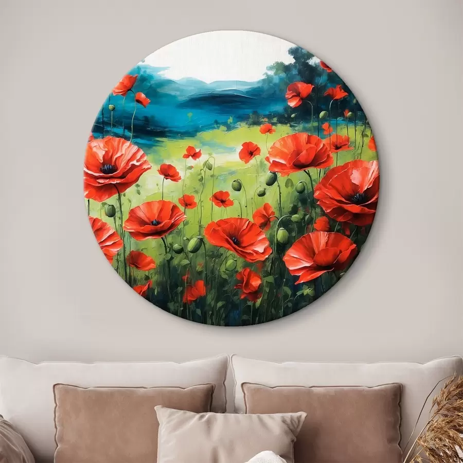 Wandbilder Mohnblumen auf einem Acryl-Hintergrund r41035