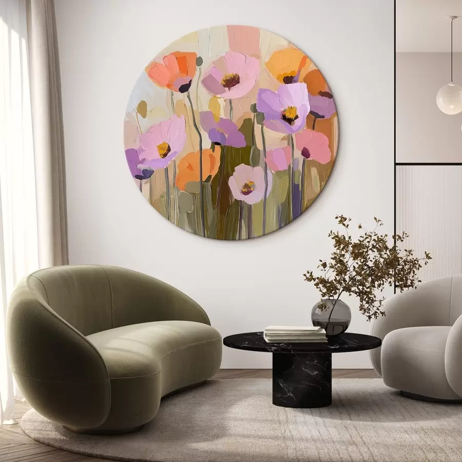 Wandbilder Ein Acrylgemälde, das Herbstmohnblumen darstellt r41158