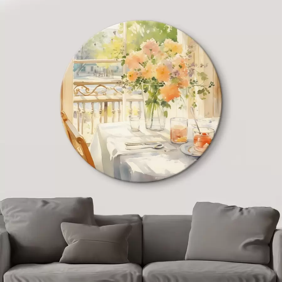 Wandbilder Romantisches Abendessen, Aquarell, Boho-Stil, Blumen, Natur r41165