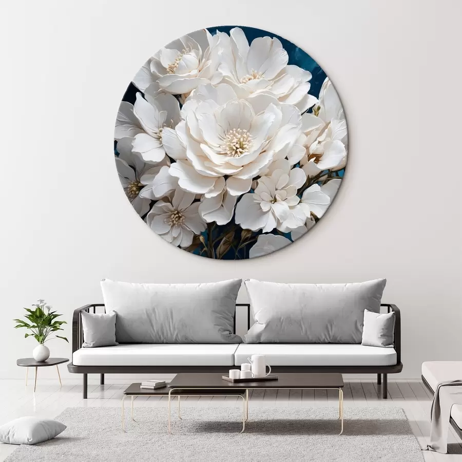 Wandbilder Weiße Blumen auf einem Acryl-Hintergrund r41314