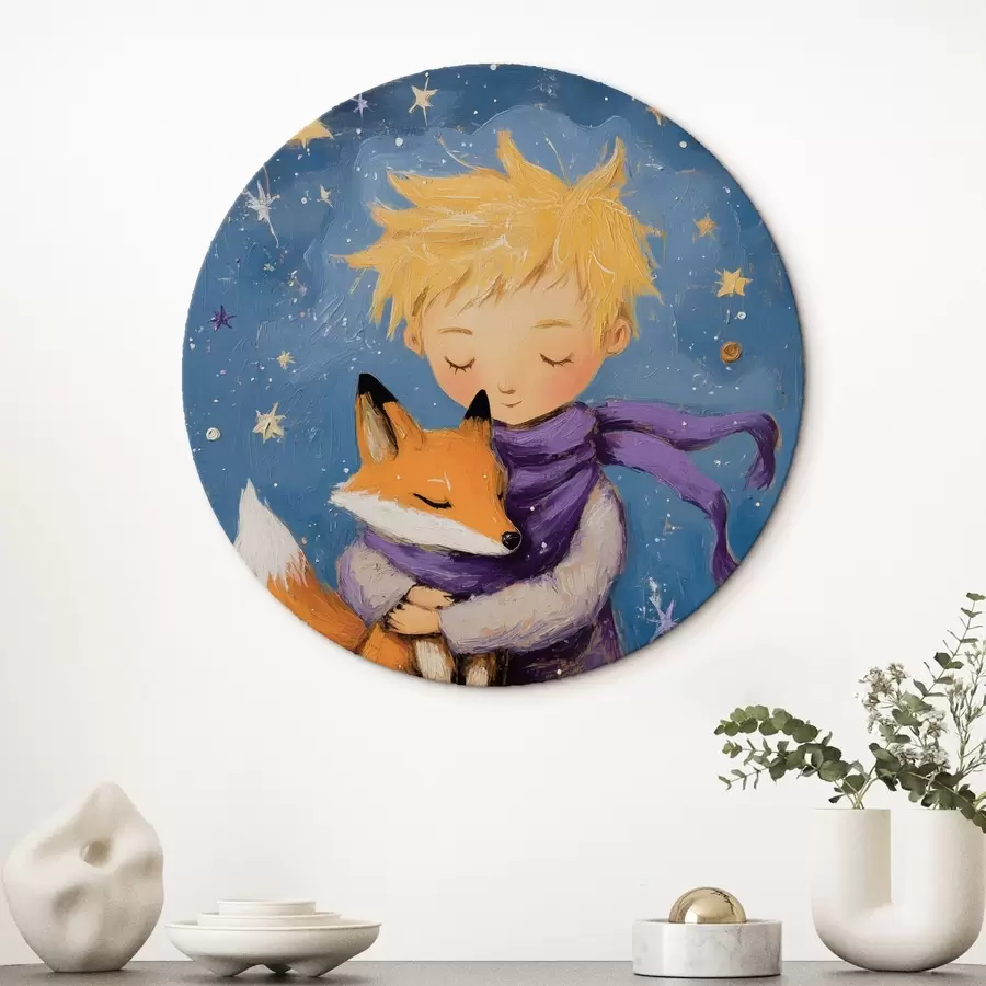 Wandbilder Der kleine Prinz umarmt den Fuchs r41347