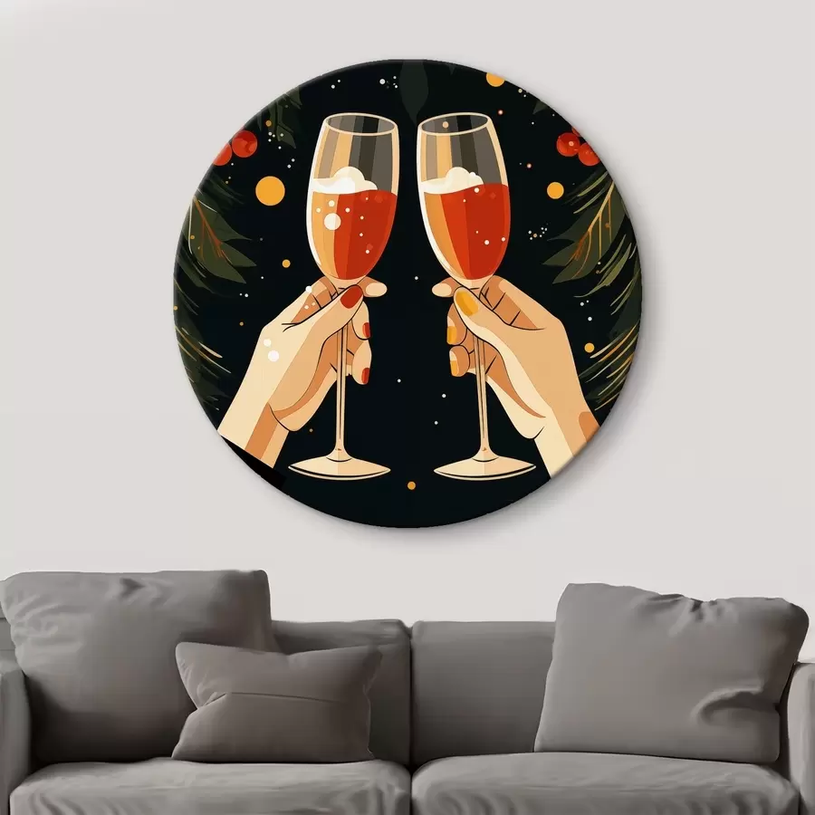 Wandbilder Weihnachtsfeiern, Laternen, Erdnüsse, Blumen, Beeren r41375