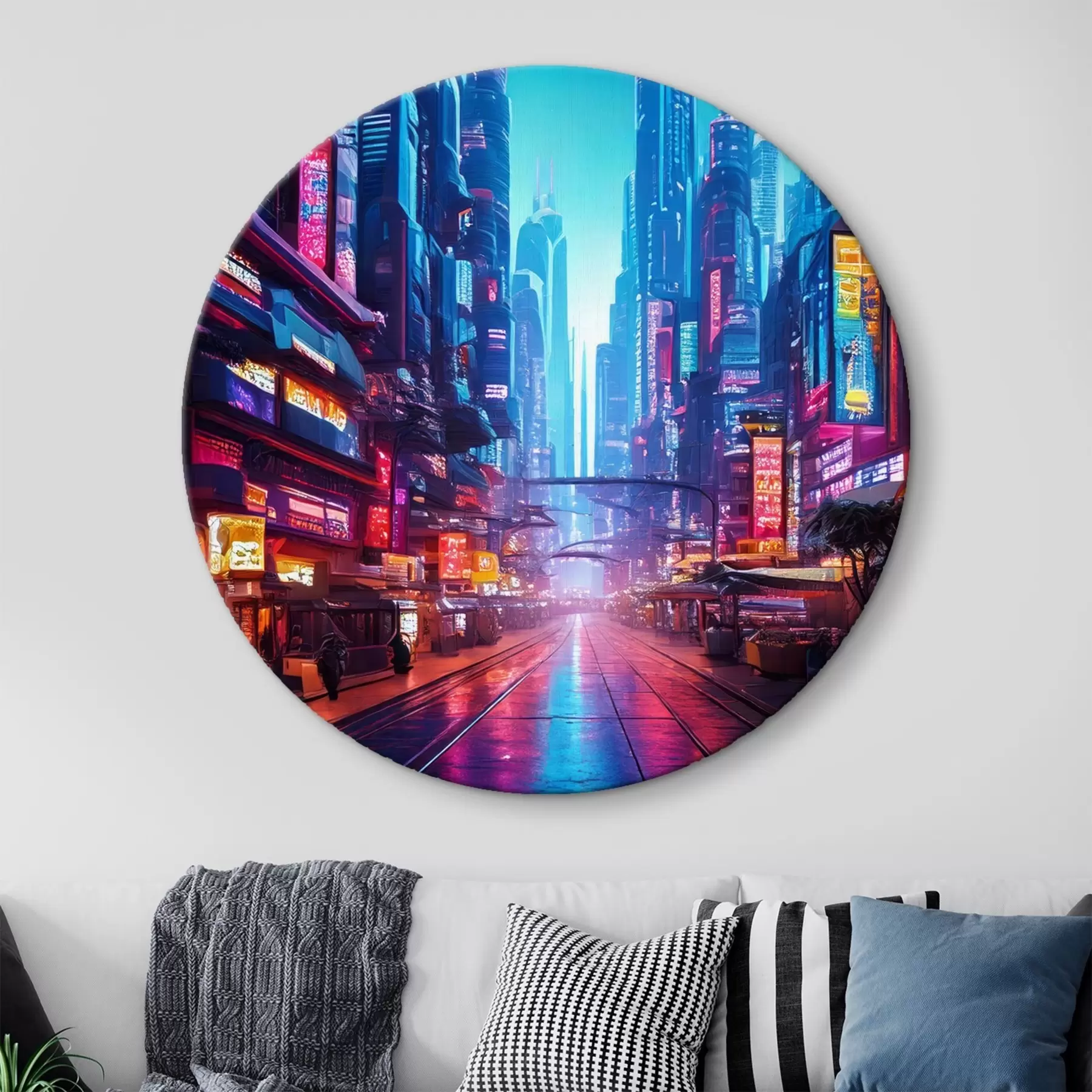 Wandbilder futuristische Nachtstadt r41410