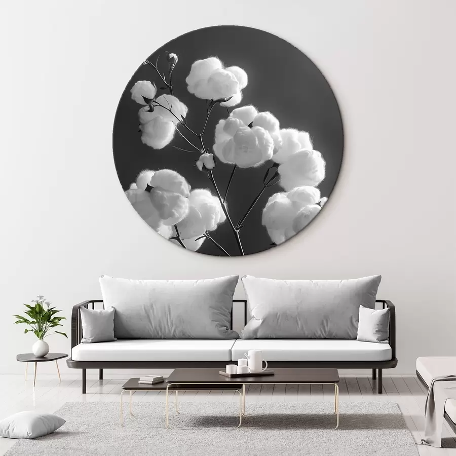 Wandbilder Baumwollzweige, schwarz-weiße Version r41429