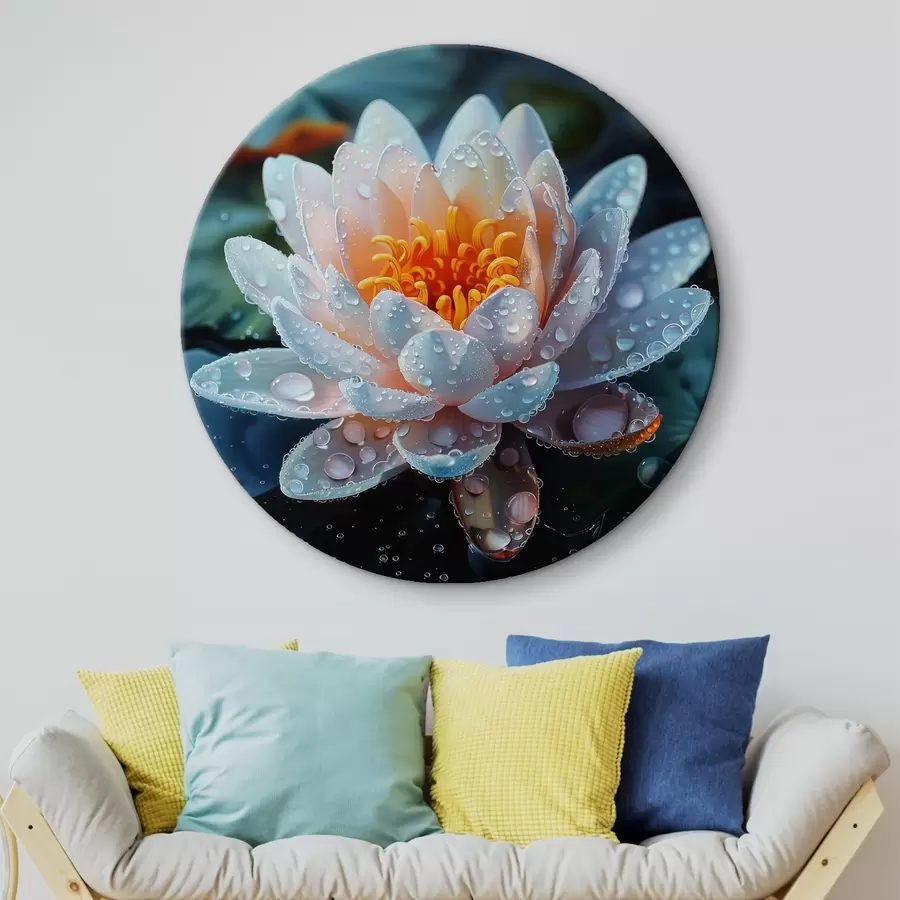 Wandbilder Lotusblume mit Tautropfen r41433