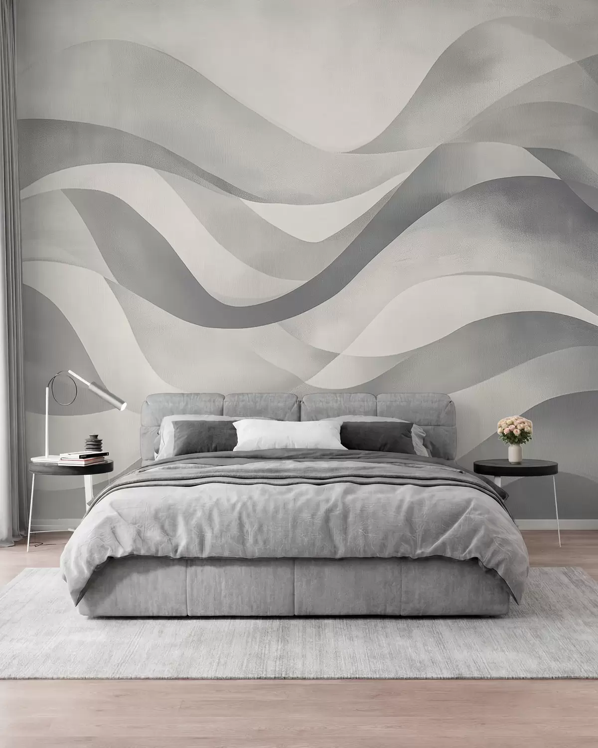 Fototapete Graue Wellen in Schichten w08564v1