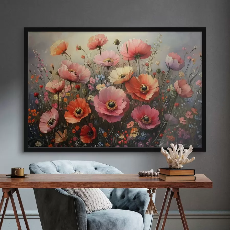 Fototapete Rote Blumen f42325