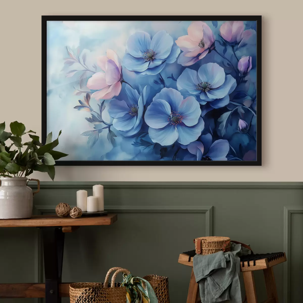 Poster Blaue Blumen f42332