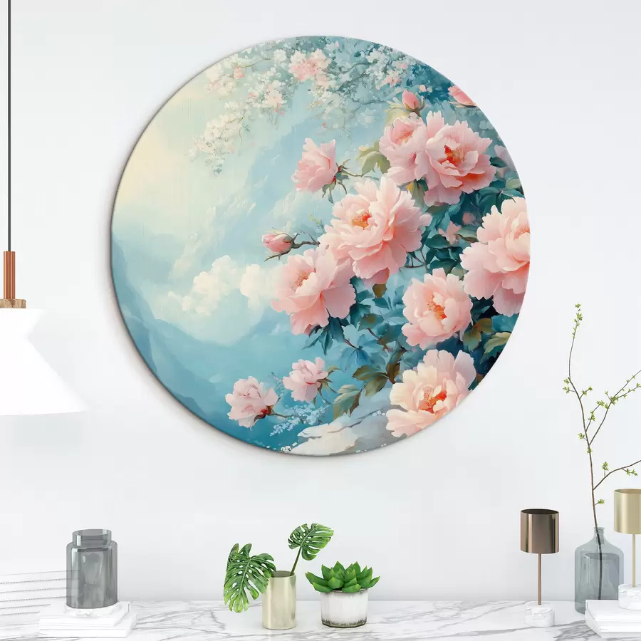 Wandbilder Blaue Berge und Blumen im Vordergrund r42324