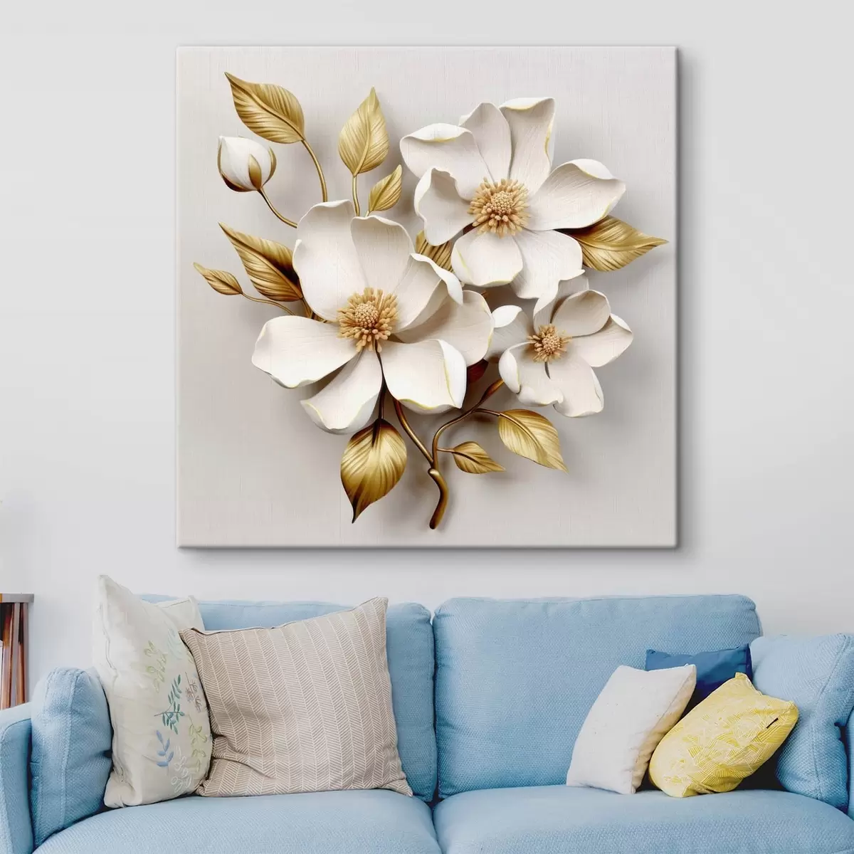 Wandbilder Große Blumen auf hellem Hintergrund s42175