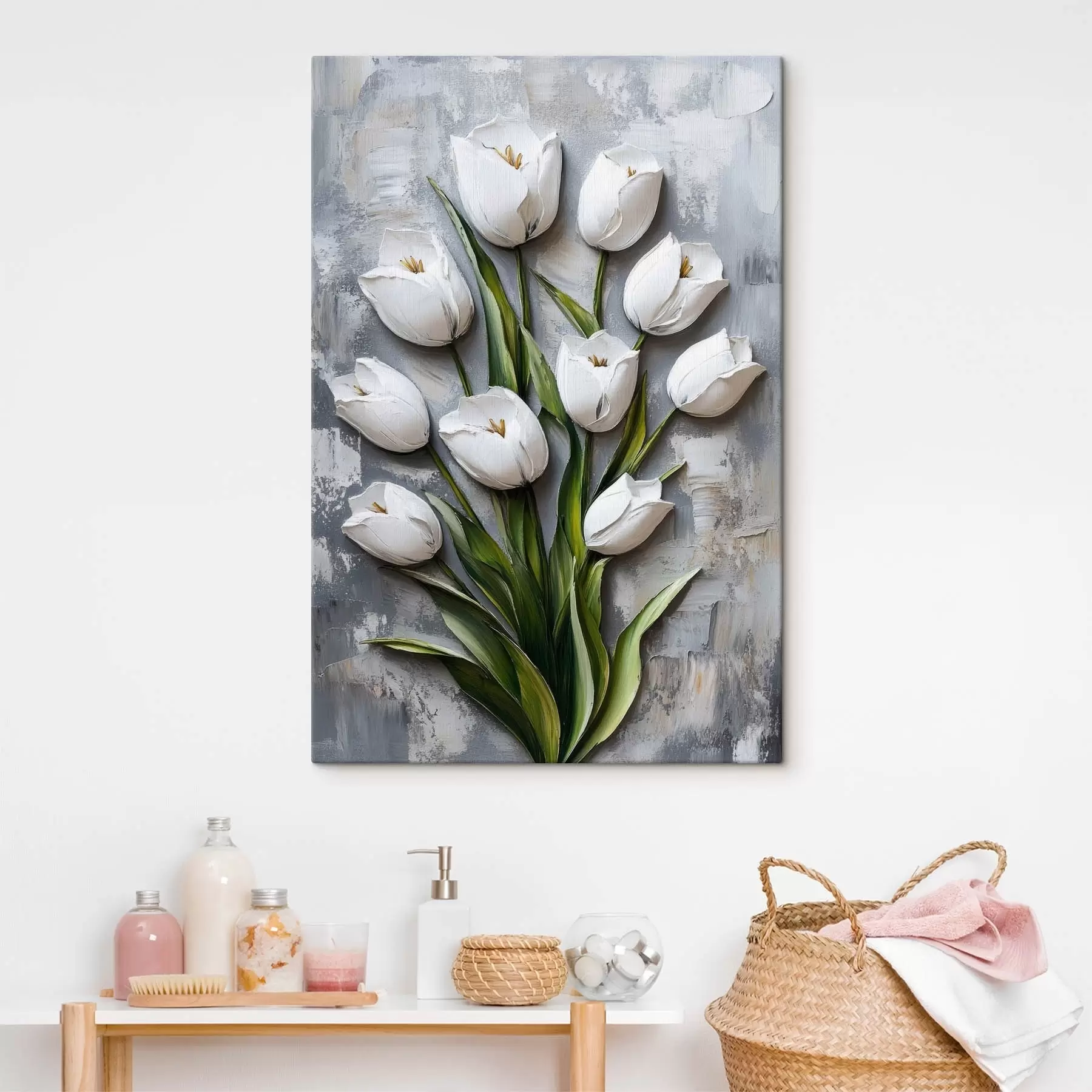 Wandbilder Blumen, Tulpenstrauß, Imitation Modellierung s42176