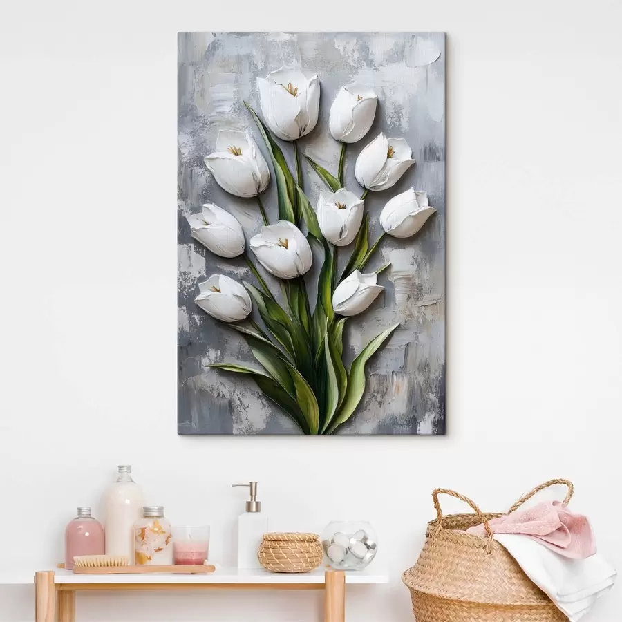 Wandbilder Blumen, Tulpenstrauß, Imitation Modellierung s42176