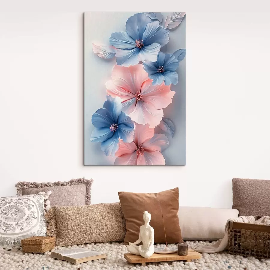 Wandbilder Rosa und blaue Blumen s42178