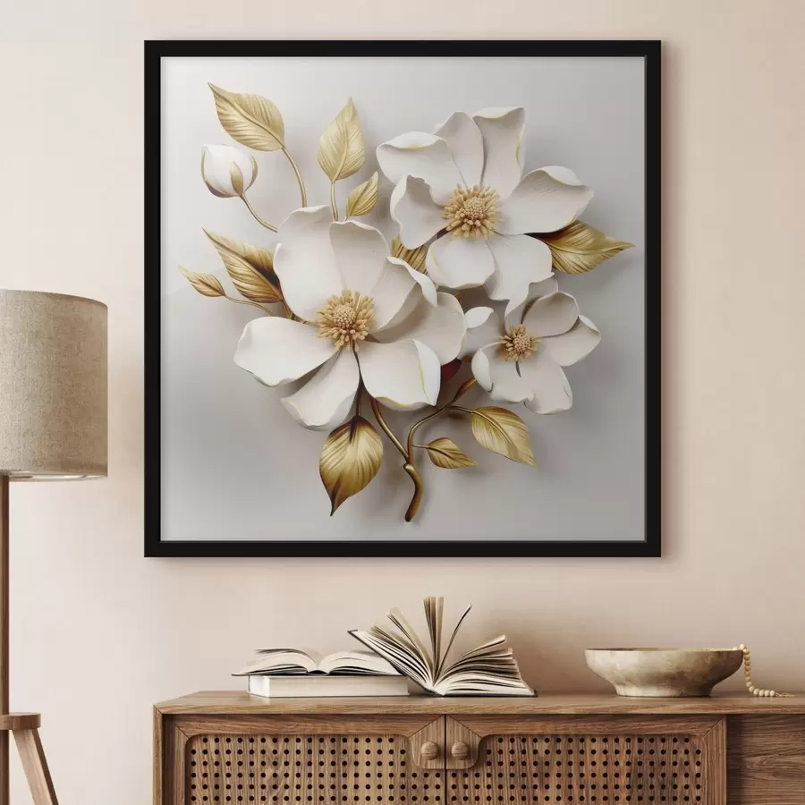 Fototapete Große Blumen auf hellem Hintergrund f42175