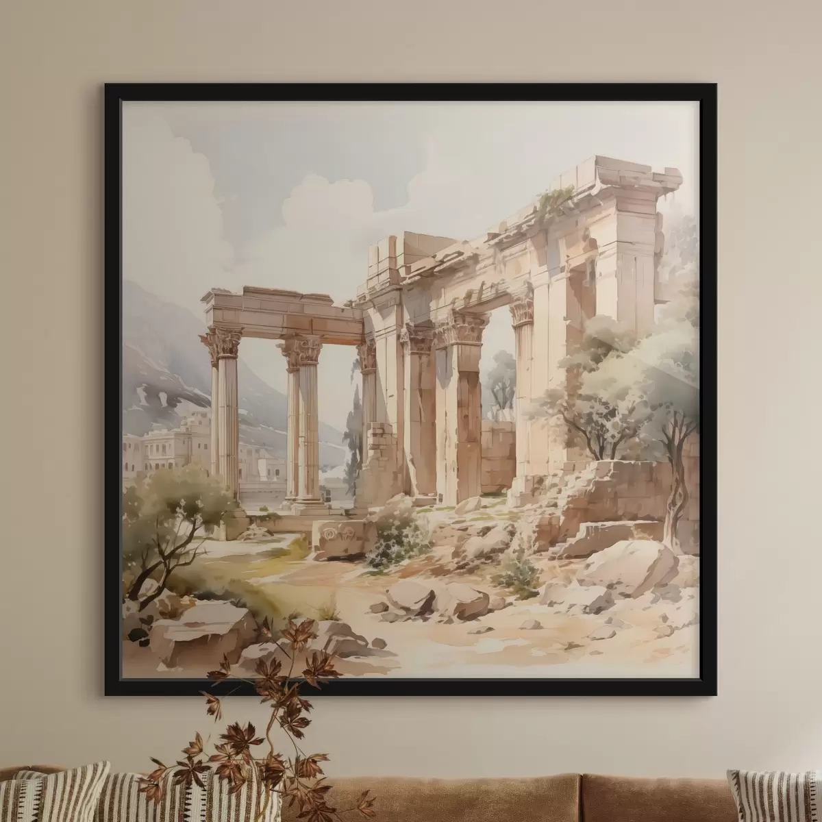 Poster Antike Ruinen Nachahmung Aquarell f42366