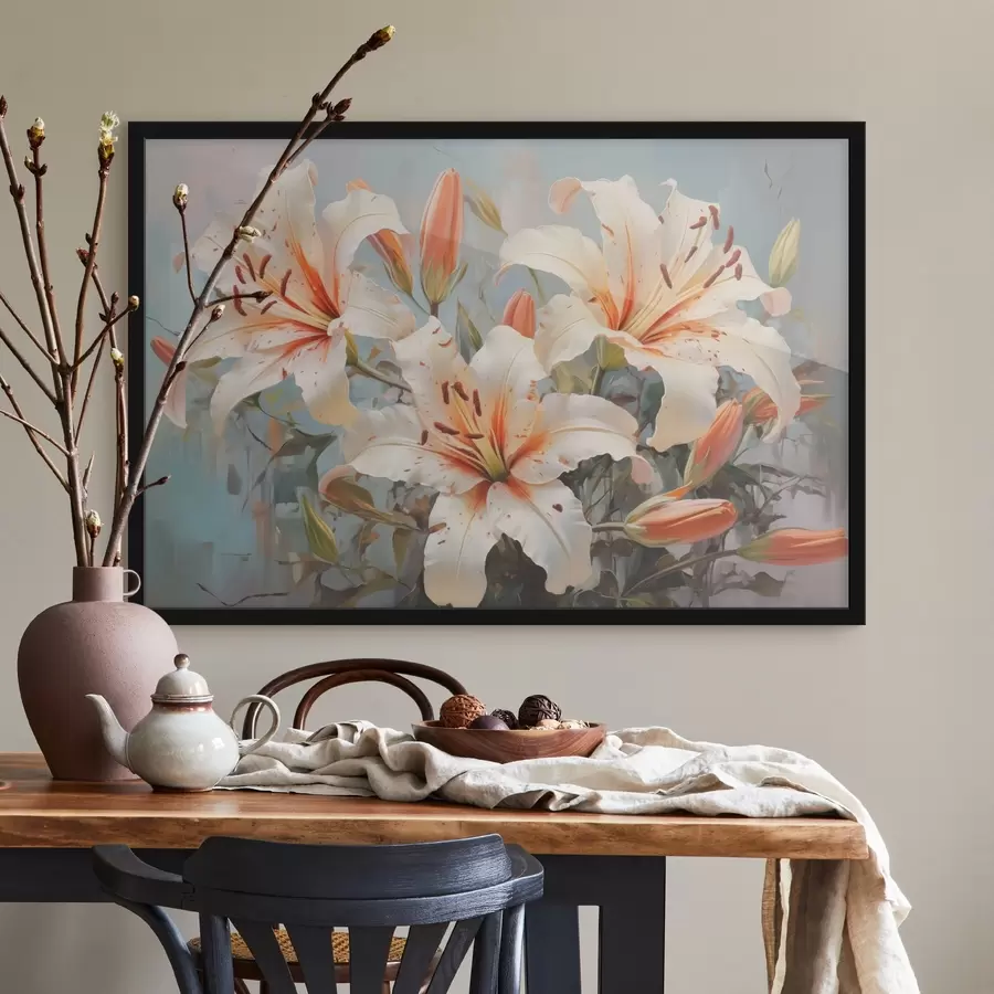 Fototapete Wildlilien große Nachahmung Gemälde f42367