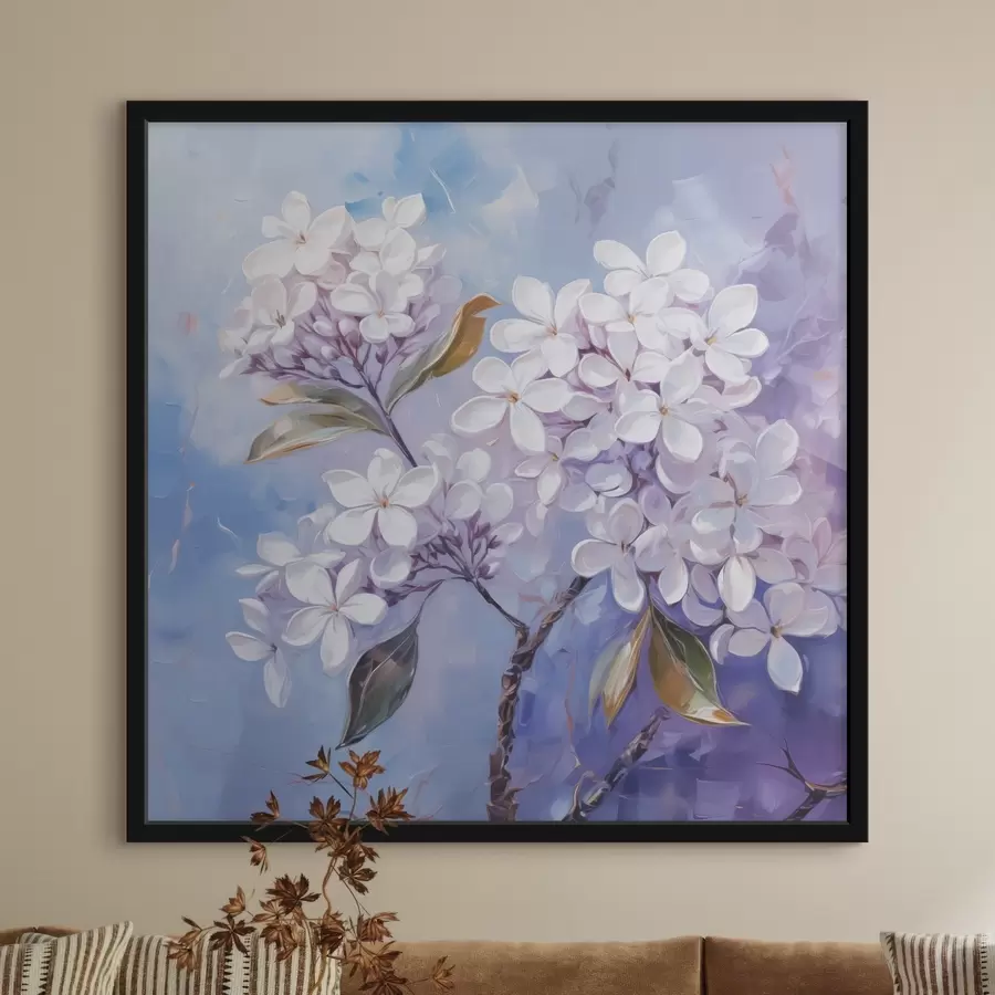 Fototapete Fliederzweig Nachahmung eines unscharfen Gemäldes f42370