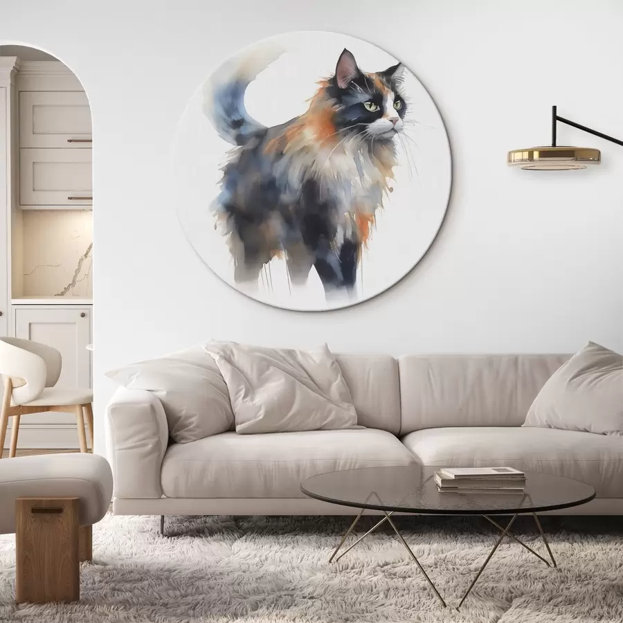 Wandbilder Katze Nachahmung eines verschwommenen Aquarells r42368