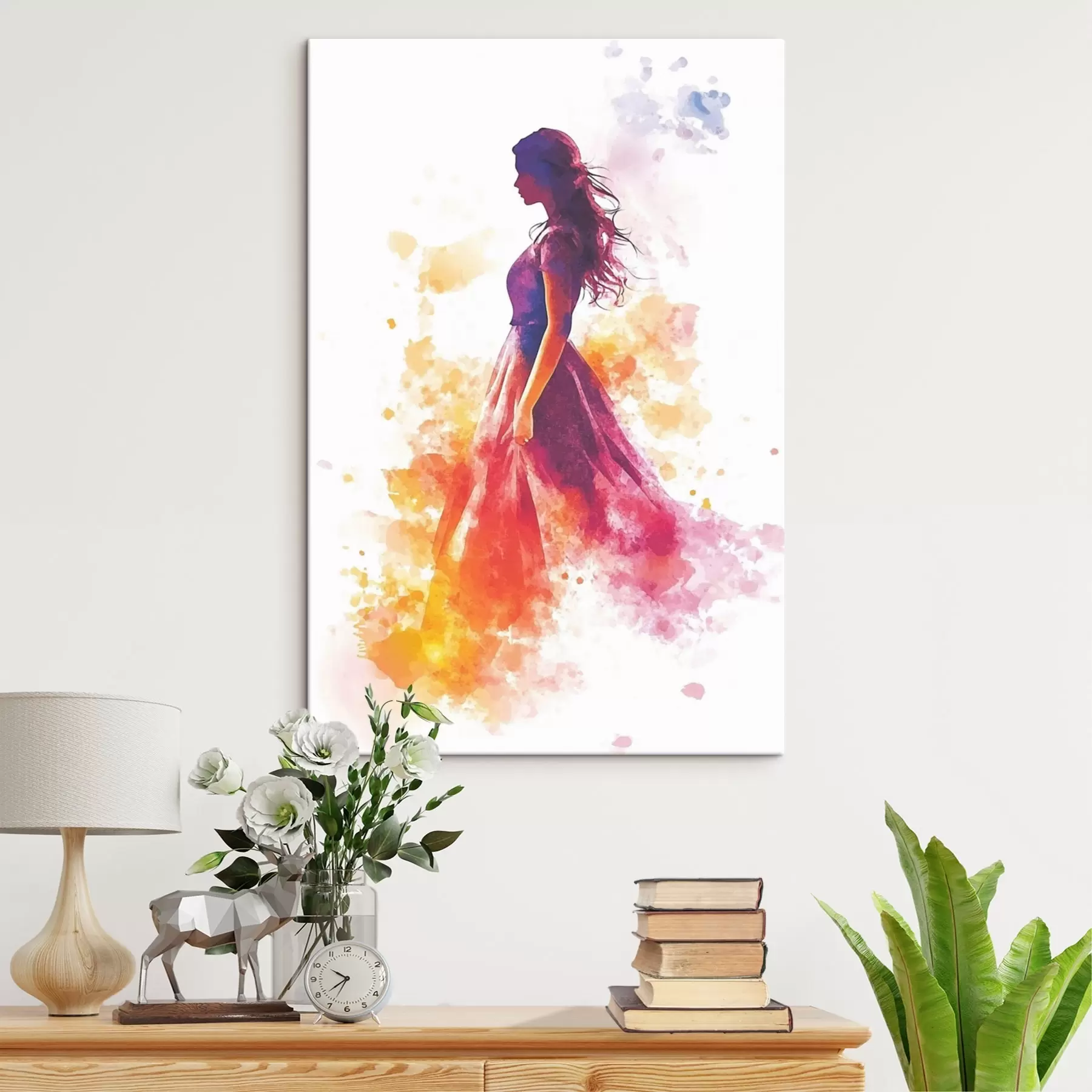 Wandbilder Porträt eines Mädchens im Aquarellstil s42080