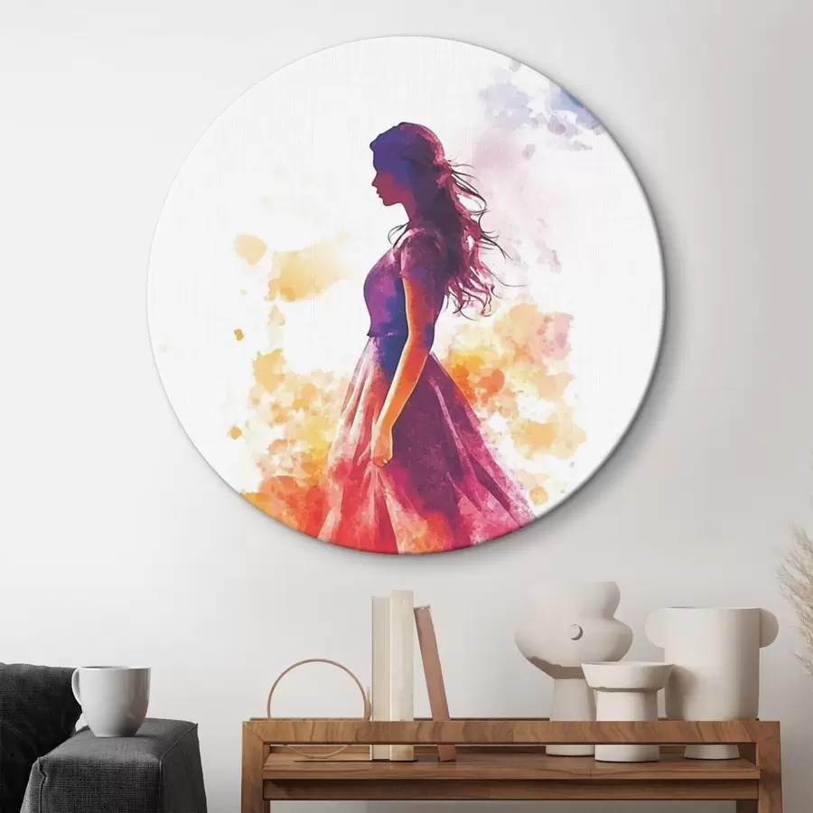 Wandbilder Porträt eines Mädchens im Aquarellstil r42080