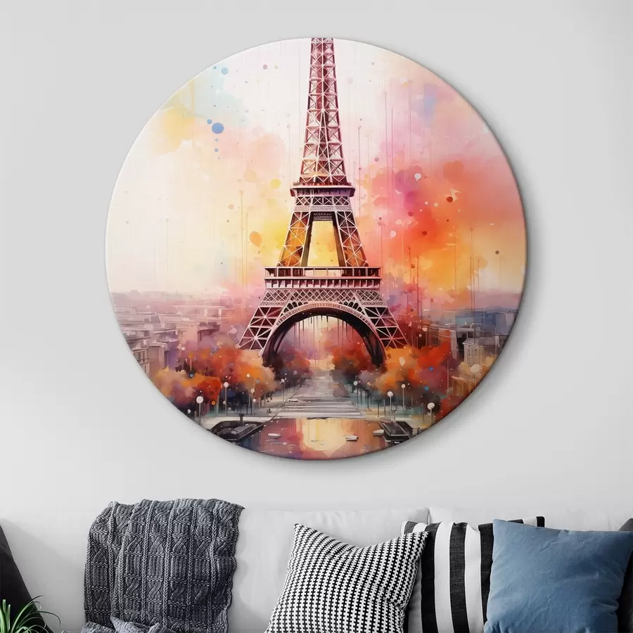 Wandbilder Paris auf einem Hintergrund aus Aquarellspritzern r42081