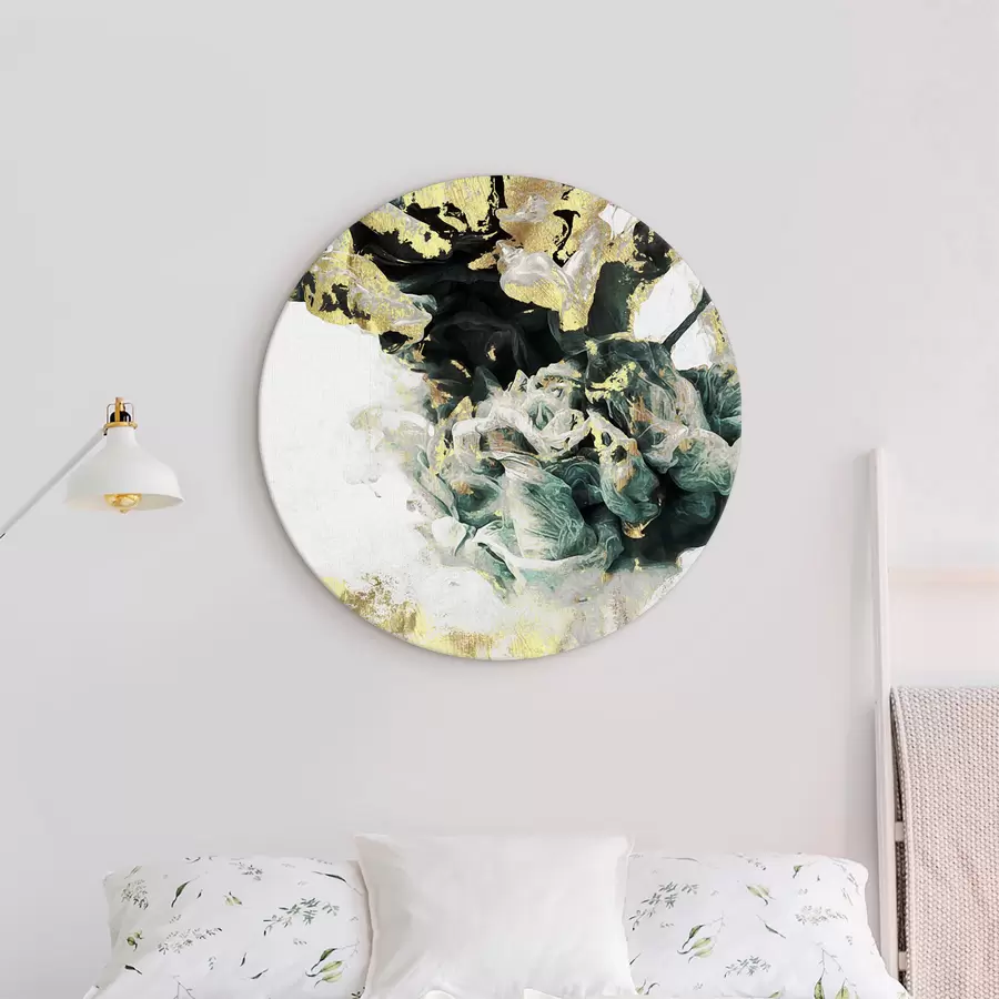 Wandbilder Grüner Rauch auf einer Grunge-Wand r02713