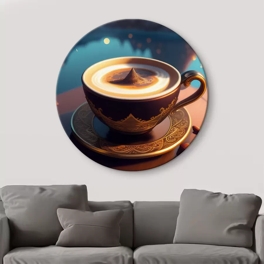 Wandbilder Kaffee vor dem Hintergrund einer Berglandschaft r32140