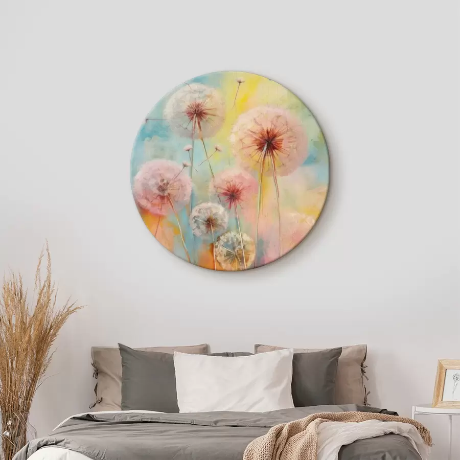 Wandbilder Bunte, flauschige Pusteblumen r33637