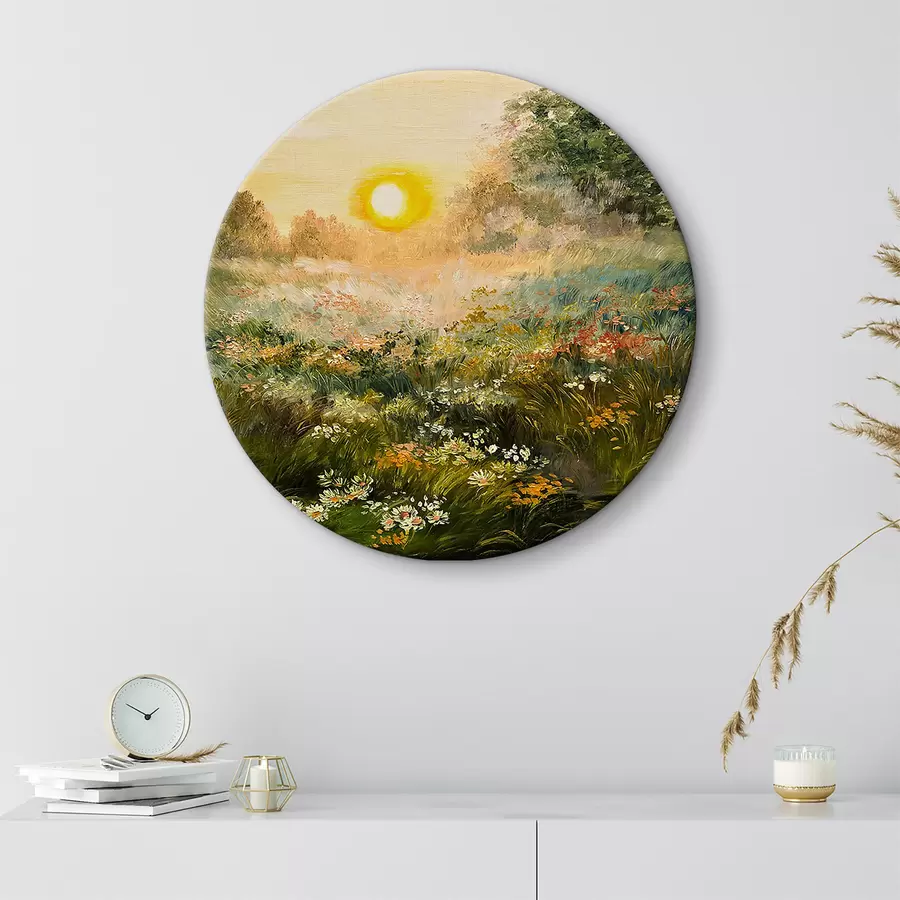 Wandbilder Ölgemälde - Sonnenaufgang auf dem Feld r34612