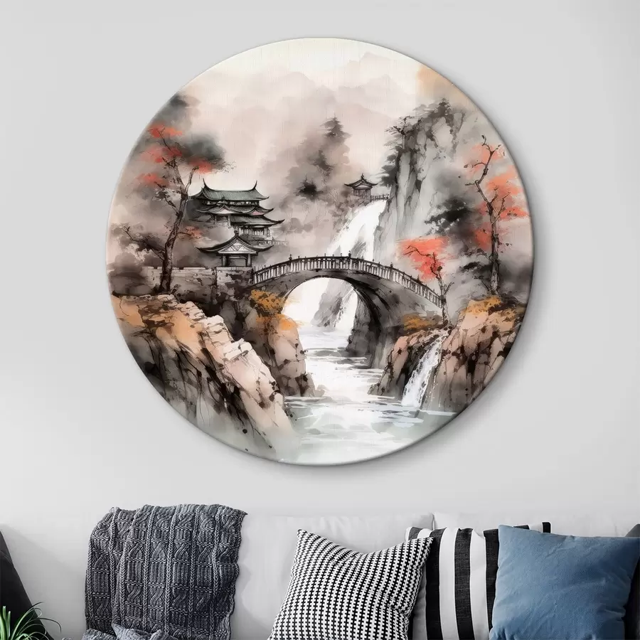 Wandbilder Chinesische Landschaft mit einer Brücke r34627