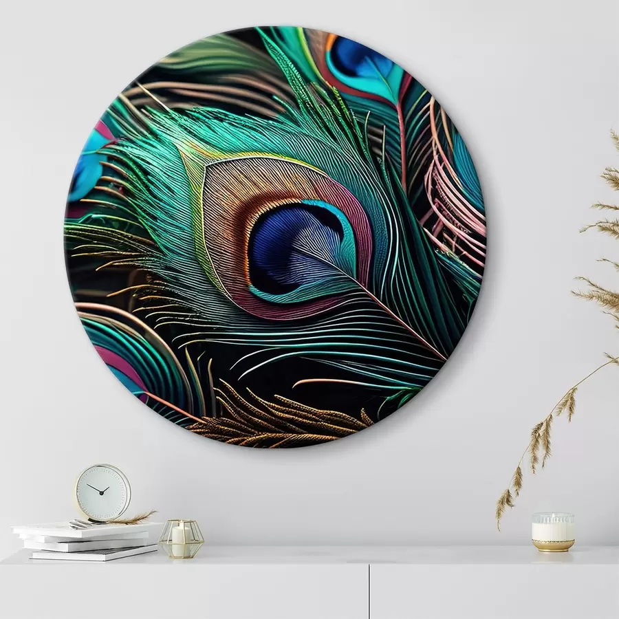 Wandbilder Leuchtende Pfauenfedern r34871