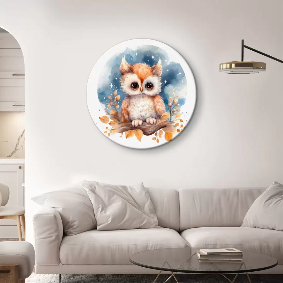 Wandbilder Fabelhafte kleine Eule und der Nachthimmel r34912