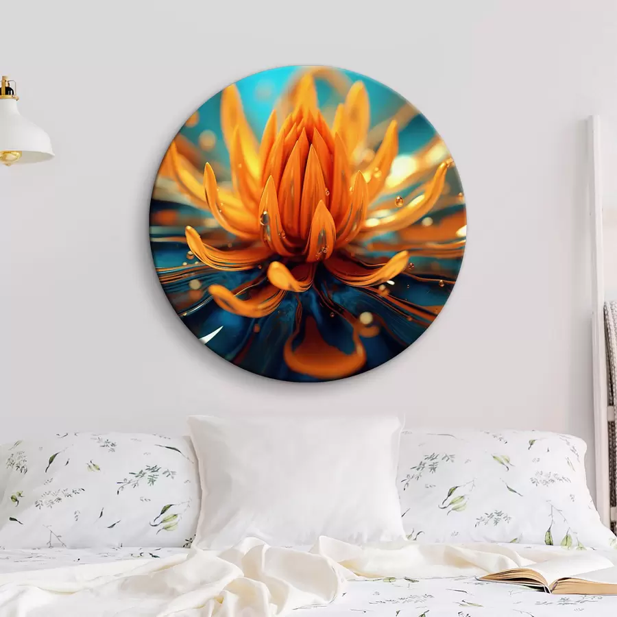 Wandbilder Nahaufnahme eines gelben Lotosblatts r35337