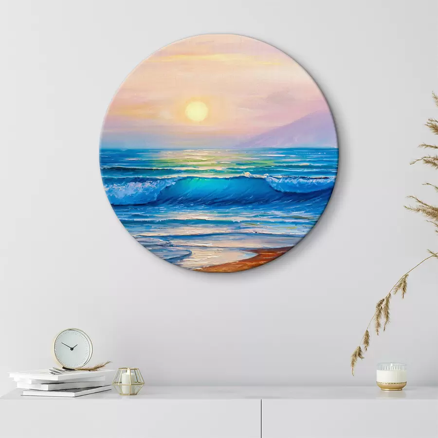 Wandbilder Rosa Sonnenuntergang vor dem Hintergrund des Meeres r35378