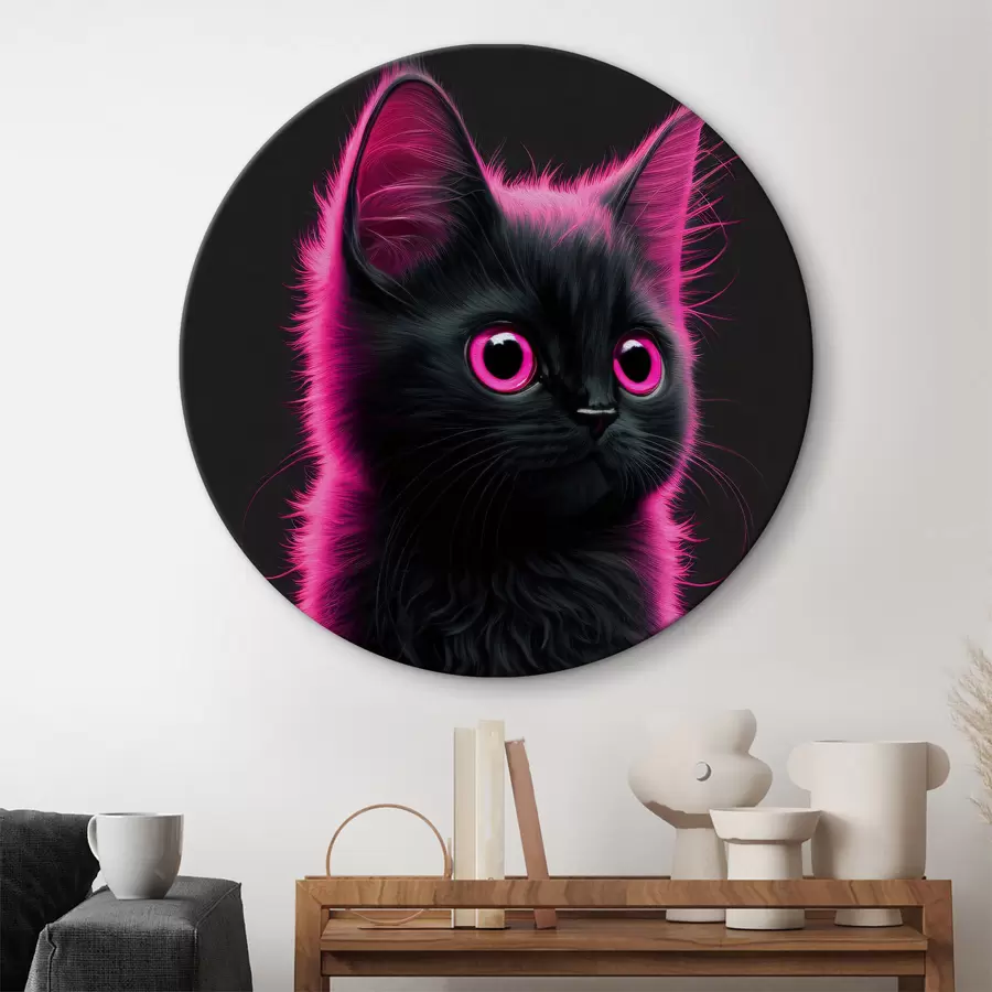 Wandbilder Neon-Katze r35511