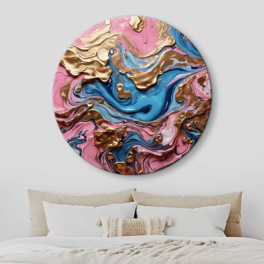 Wandbilder Farbenfroher Glanz in Rosa und Blau r36227