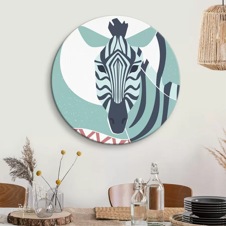 Wandbilder Porträt eines Zebras im abstrakten Winter r36405